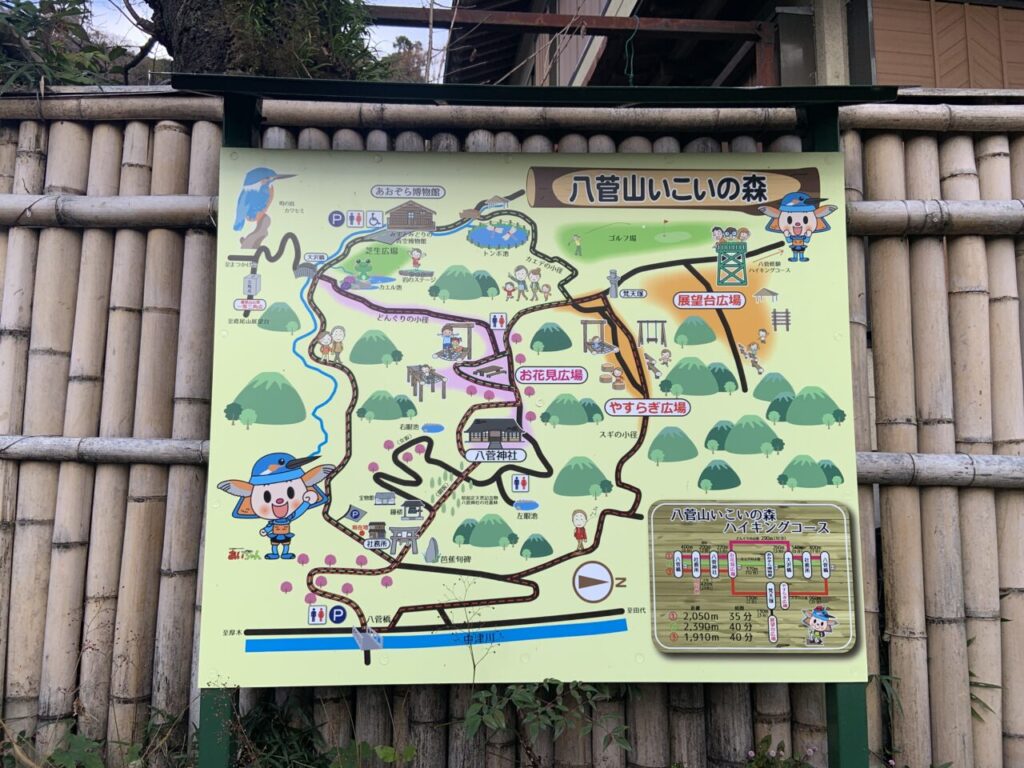 八菅山周辺の案内図